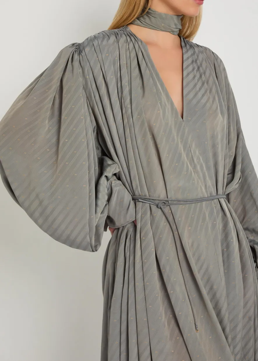 Natalie fil coupé brushed satin midi dress