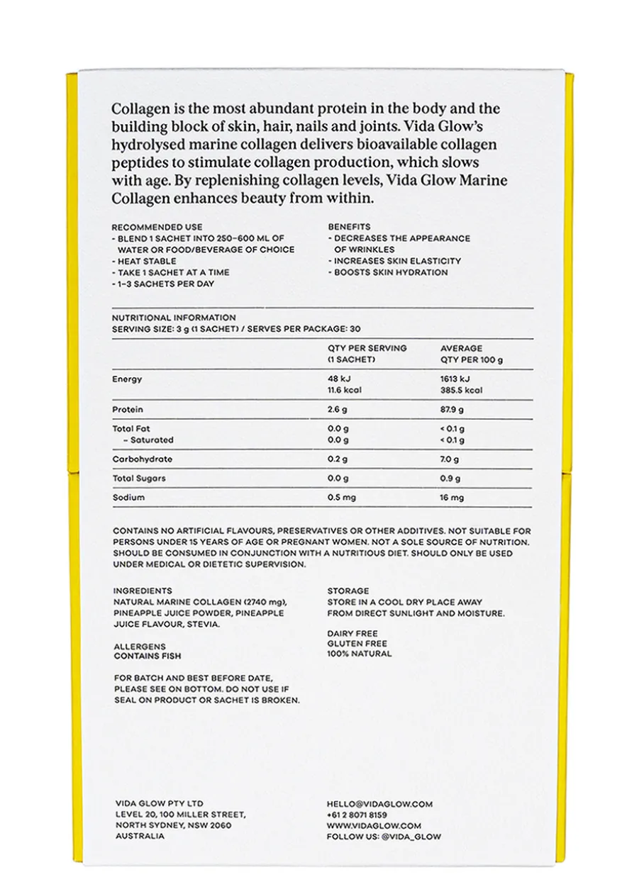 Natural Marine Collagen Sachets Pineapple