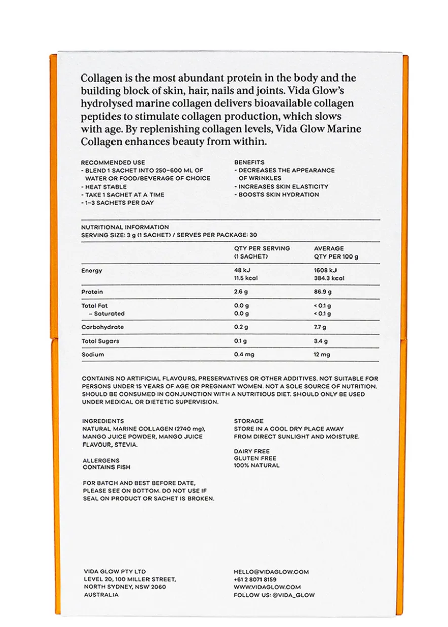 Natural Marine Collagen Sachets Mango