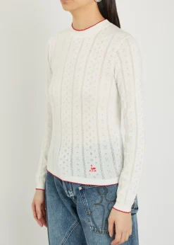Nauman pointelle-knit cotton top