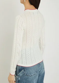 Nauman pointelle-knit cotton top