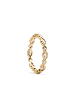 Navette Crystal 18kt gold-plated ring