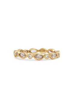 Navette Crystal 18kt gold-plated ring