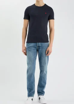 Navy custom slim cotton T-shirt