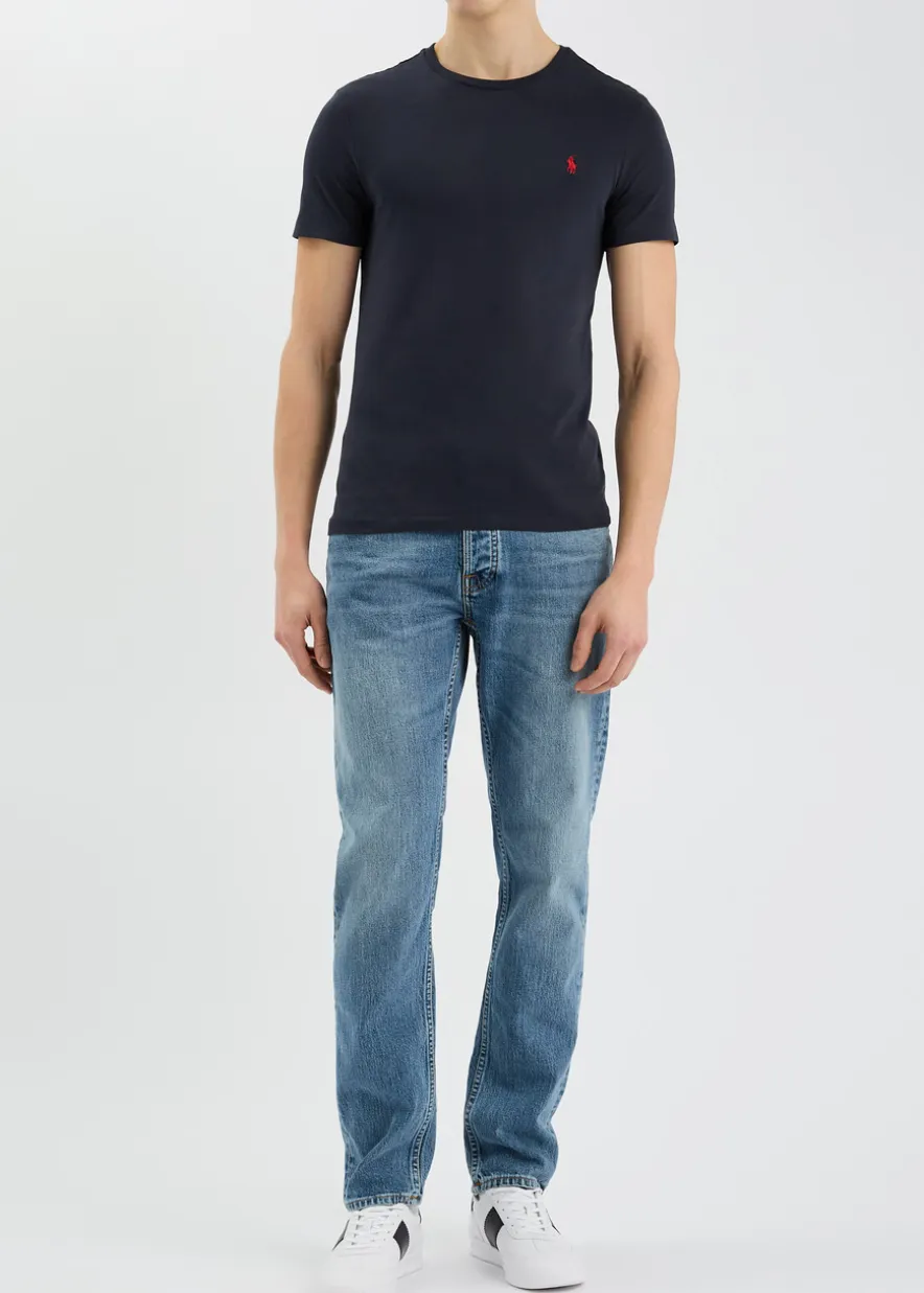 Navy custom slim cotton T-shirt