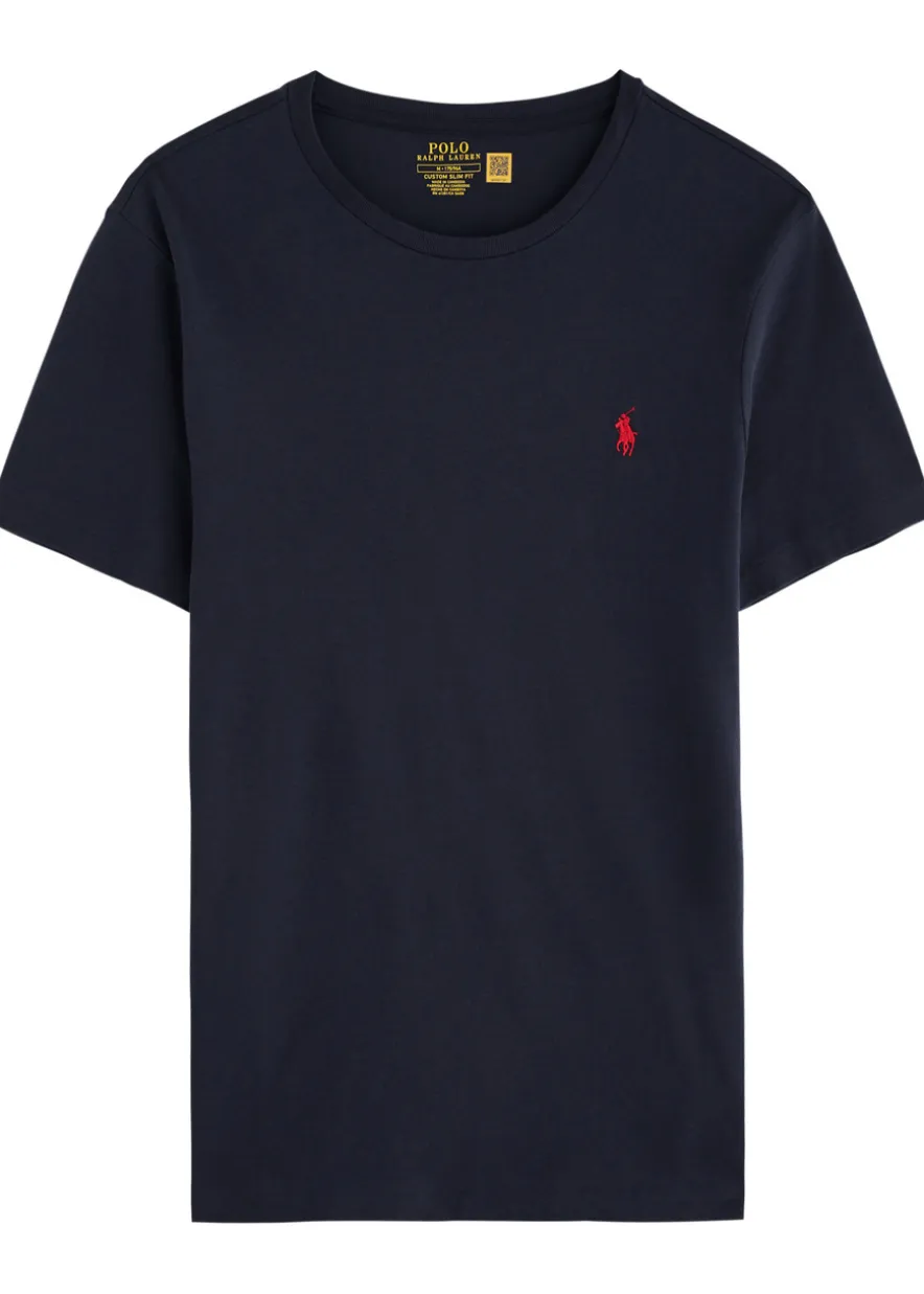 Navy custom slim cotton T-shirt