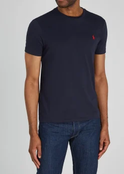 Navy custom slim cotton T-shirt