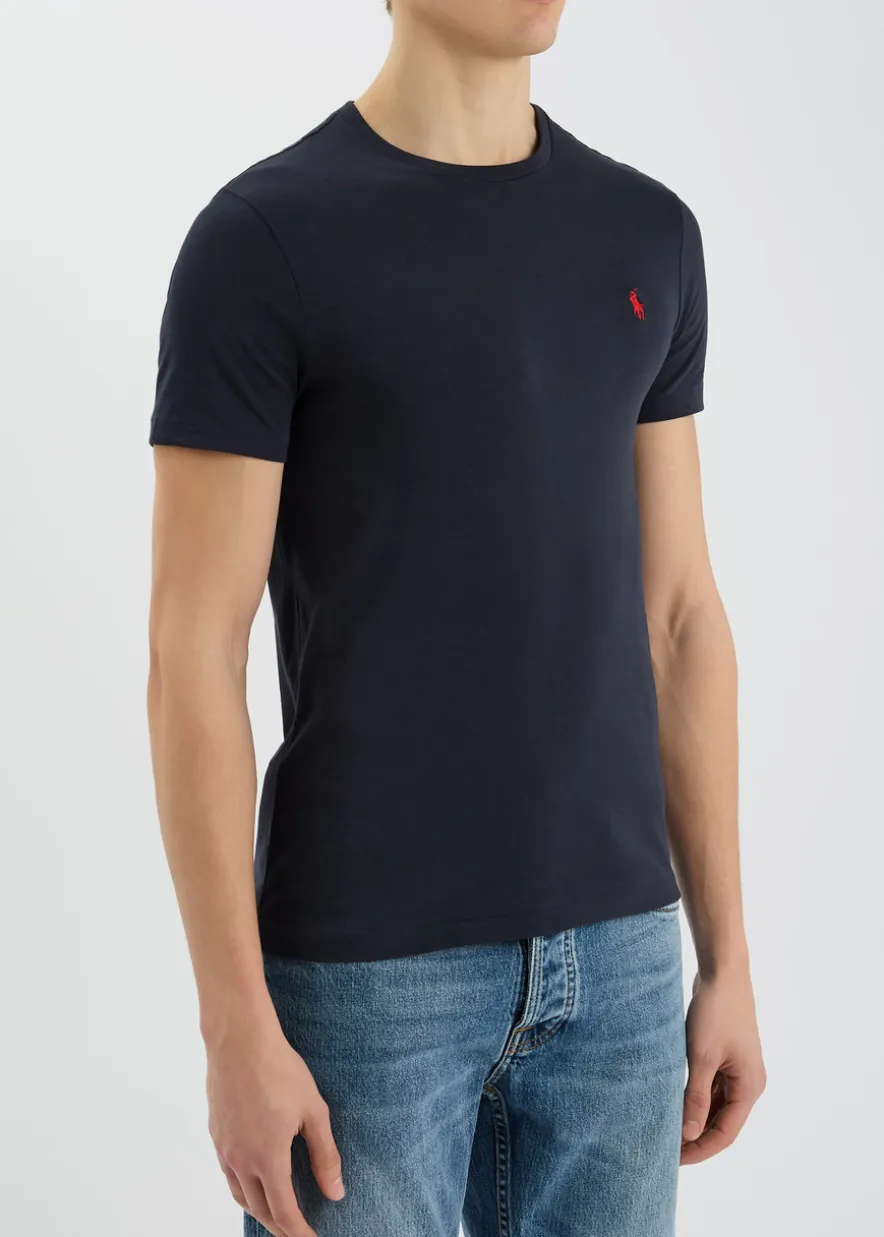 Navy custom slim cotton T-shirt