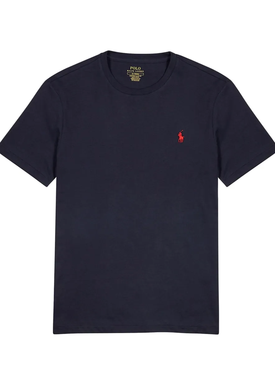 Navy custom slim cotton T-shirt