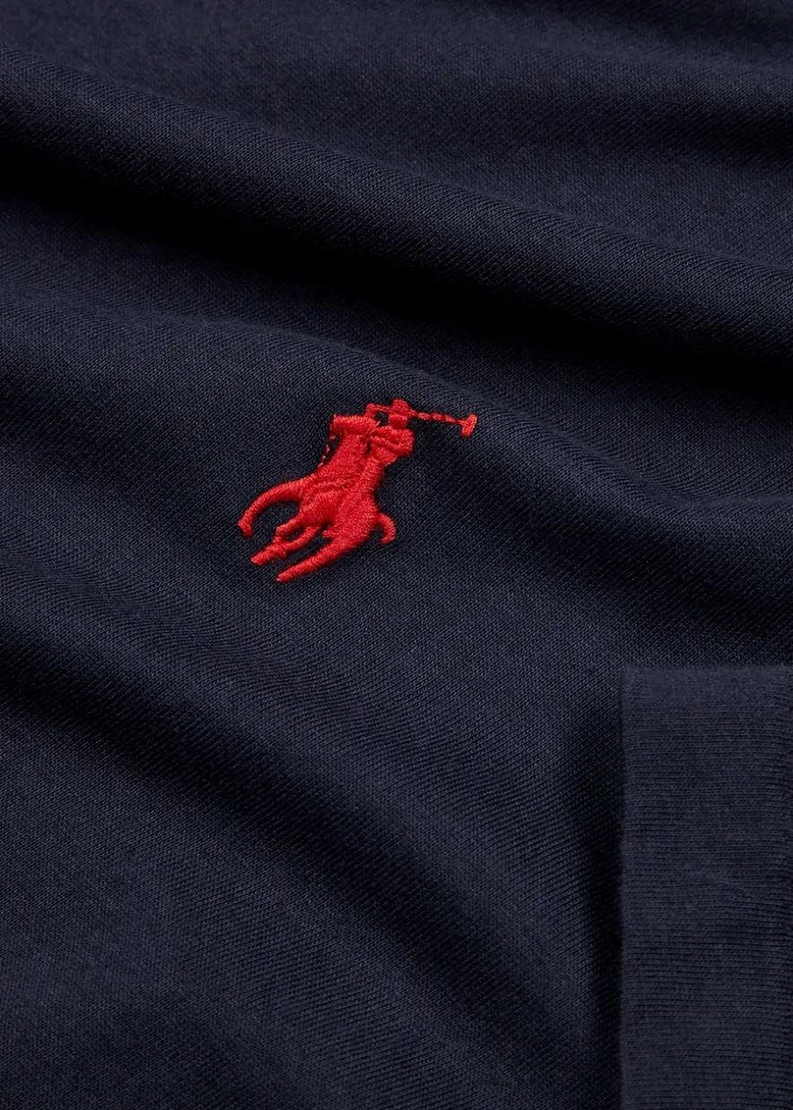 Navy custom slim cotton T-shirt