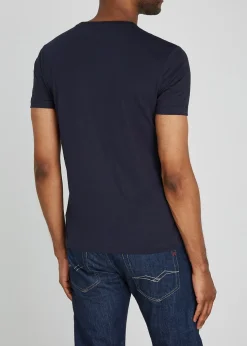 Navy custom slim cotton T-shirt