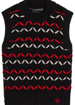 Neel zigzag-intarsia wool vest