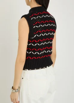 Neel zigzag-intarsia wool vest