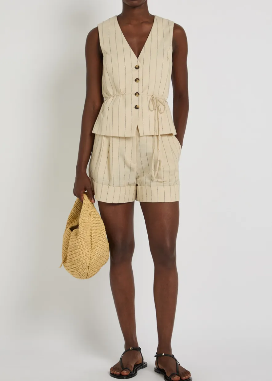 Neila pinstriped woven shorts