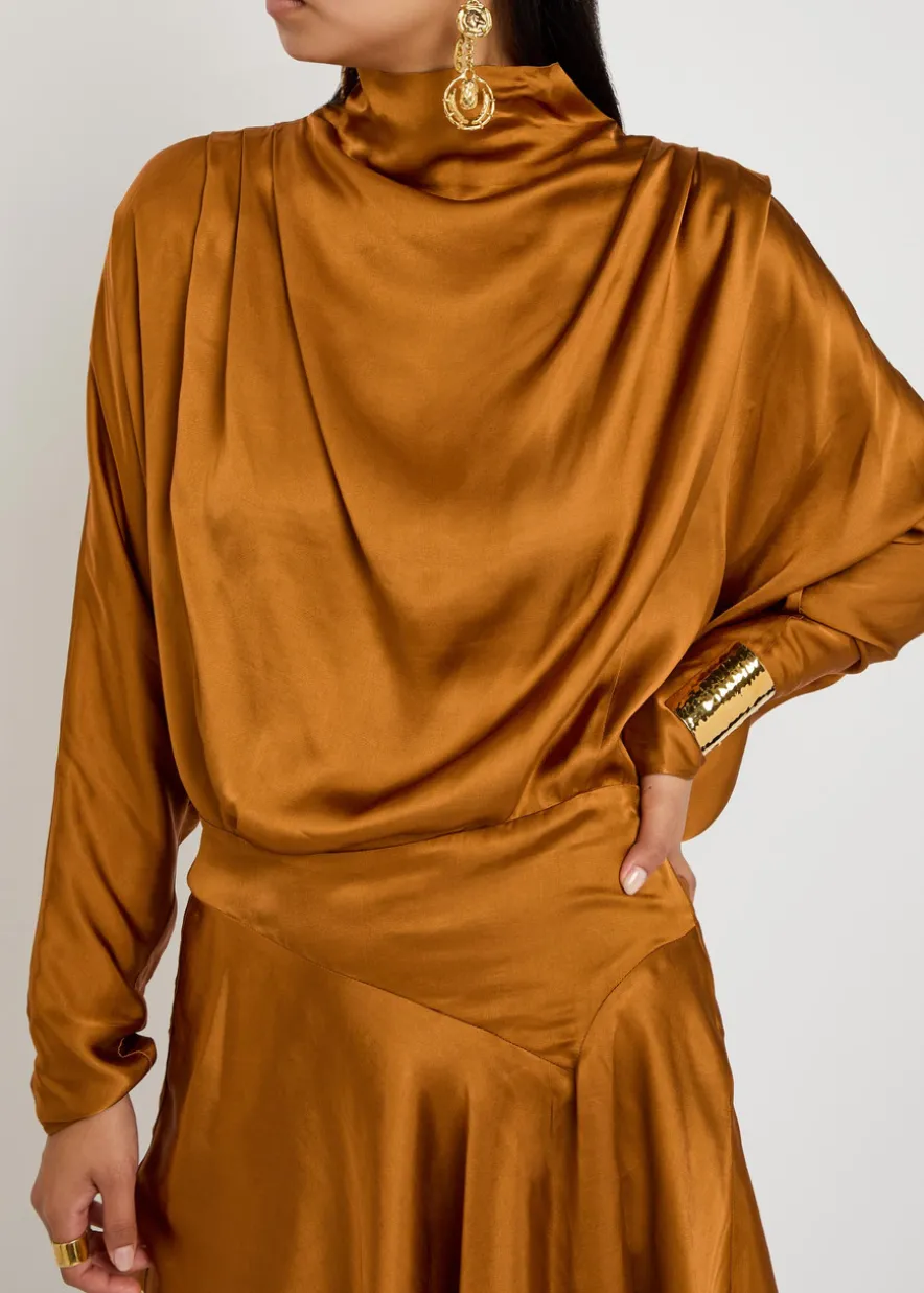 Neline draped satin top
