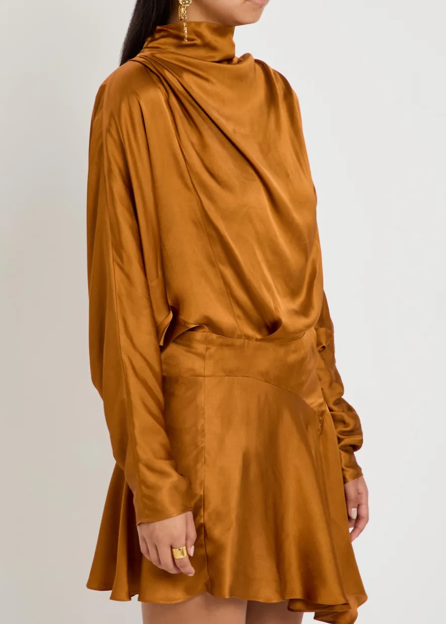 Neline draped satin top