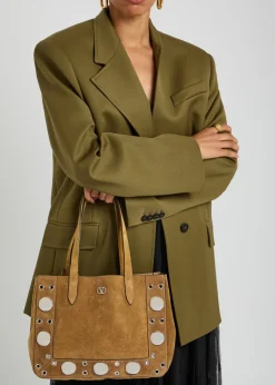 Nellcôte medium studded suede tote