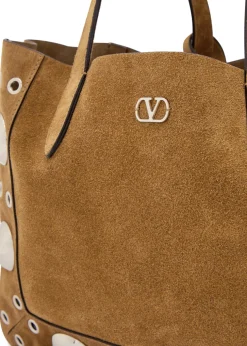Nellcôte medium studded suede tote