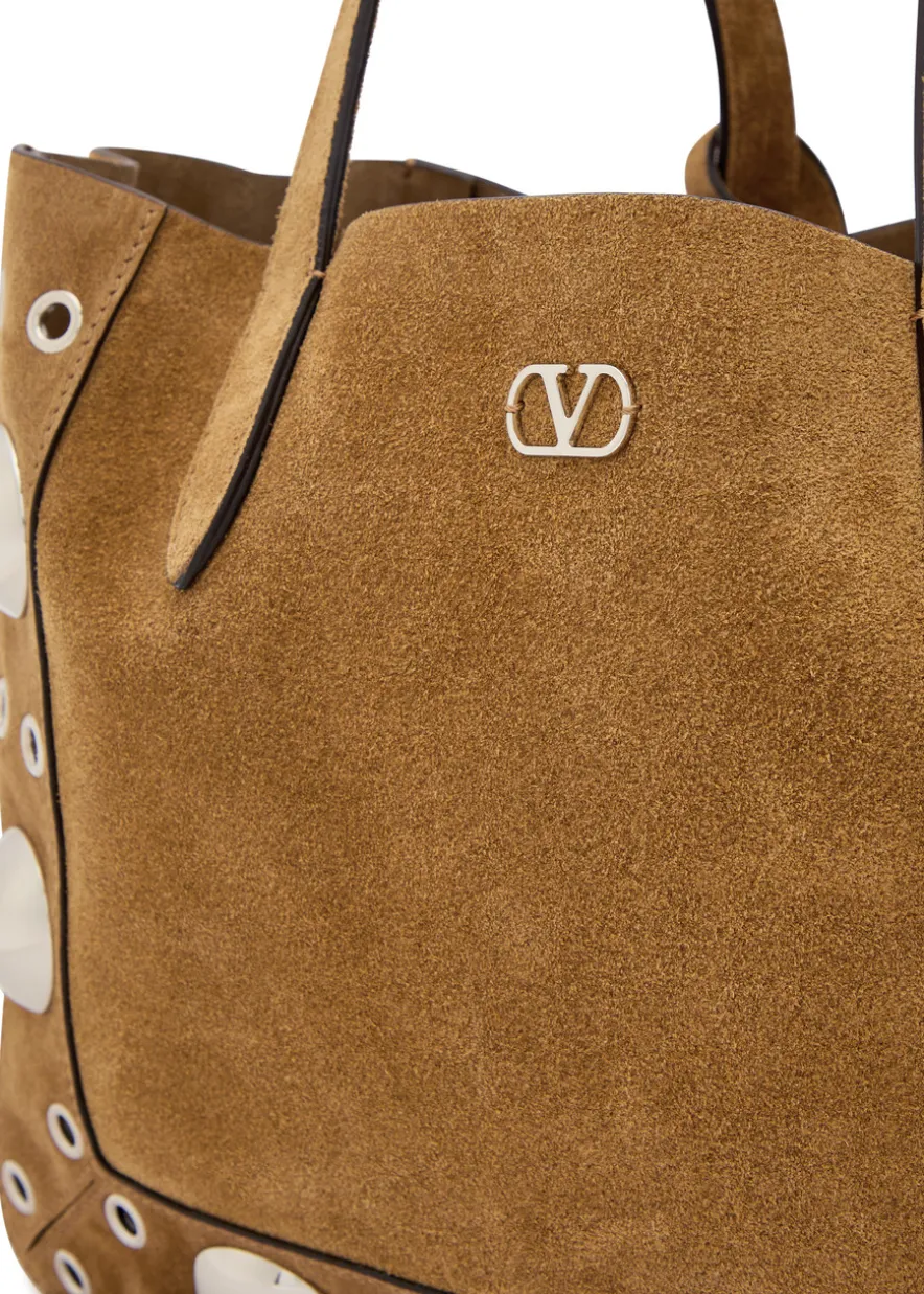 Nellcôte medium studded suede tote
