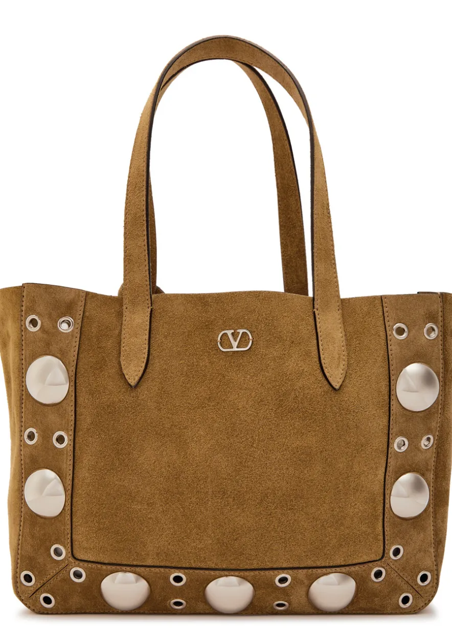 Nellcôte medium studded suede tote