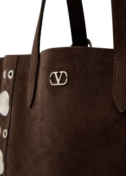 Nellcôte medium studded suede tote
