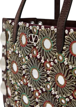 Nellcôte mirror suede mini tote bag