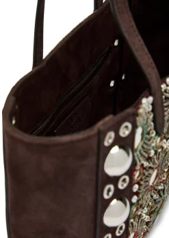 Nellcôte mirror suede mini tote bag