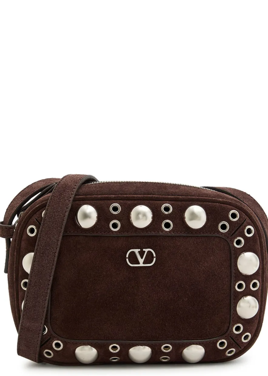 Nellcôte studded suede cross-body bag