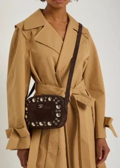 Nellcôte studded suede cross-body bag