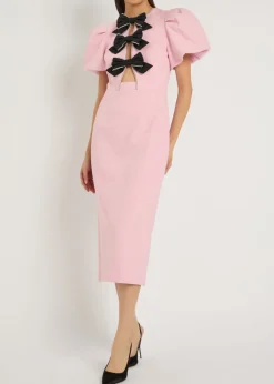 Nemy bow-embellished crepe midi dress