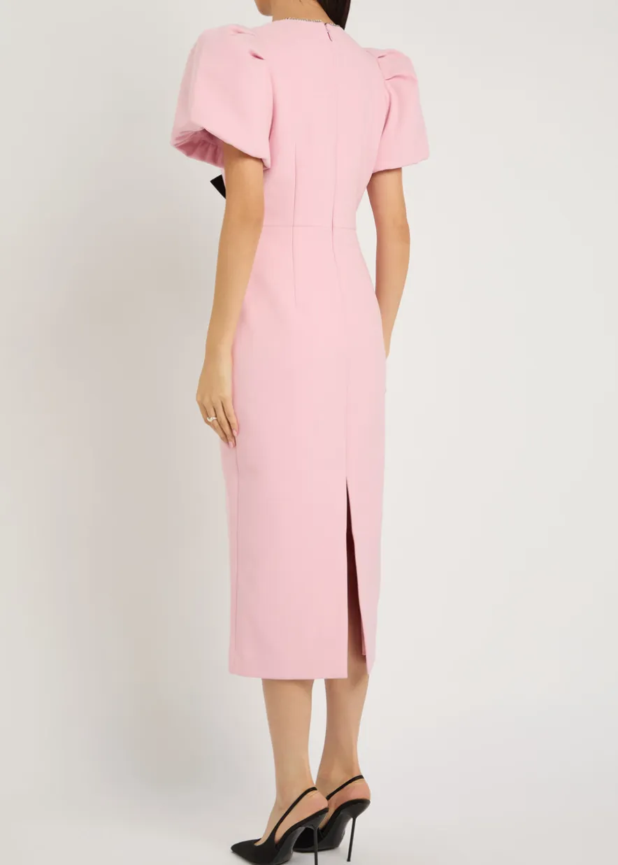 Nemy bow-embellished crepe midi dress