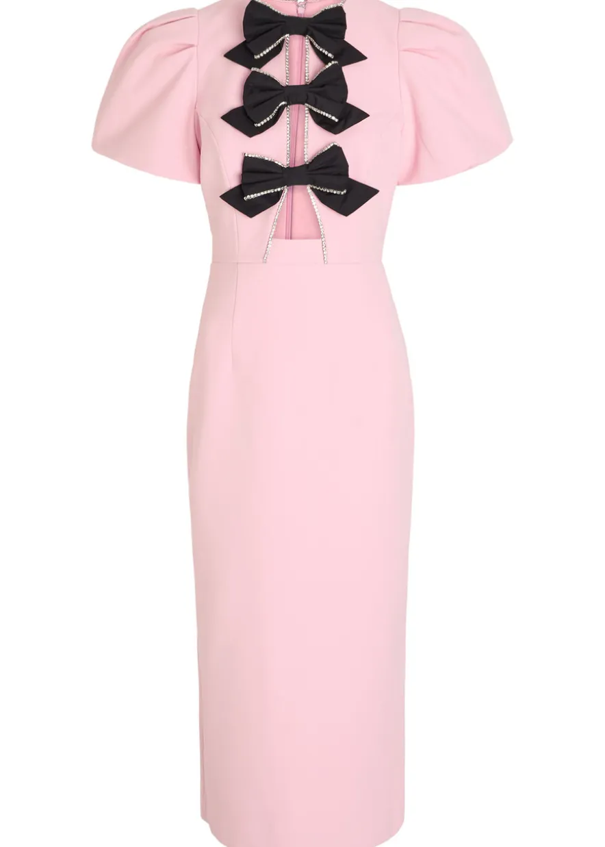 Nemy bow-embellished crepe midi dress