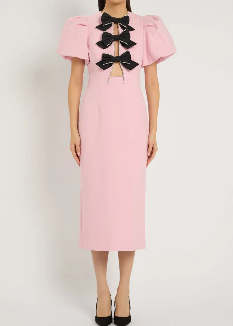 Nemy bow-embellished crepe midi dress