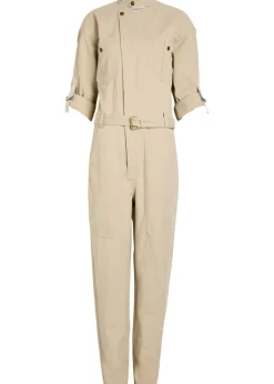 Nessime panelled cotton and linen-blend jumpsuit