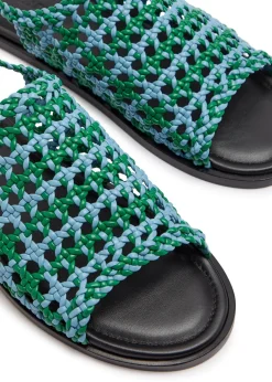 Net woven leather sandals