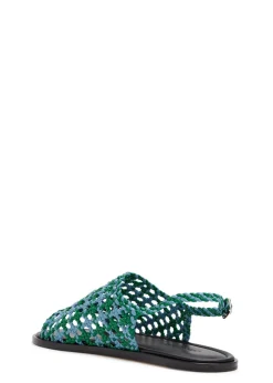 Net woven leather sandals