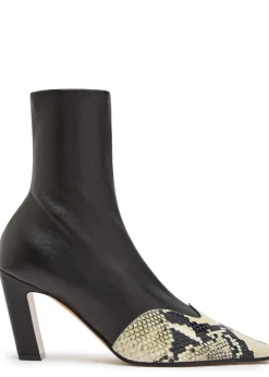 Nevada 85 python-effect leather ankle boots