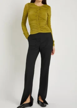 Nevin ruched stretch-jersey top