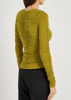 Nevin ruched stretch-jersey top