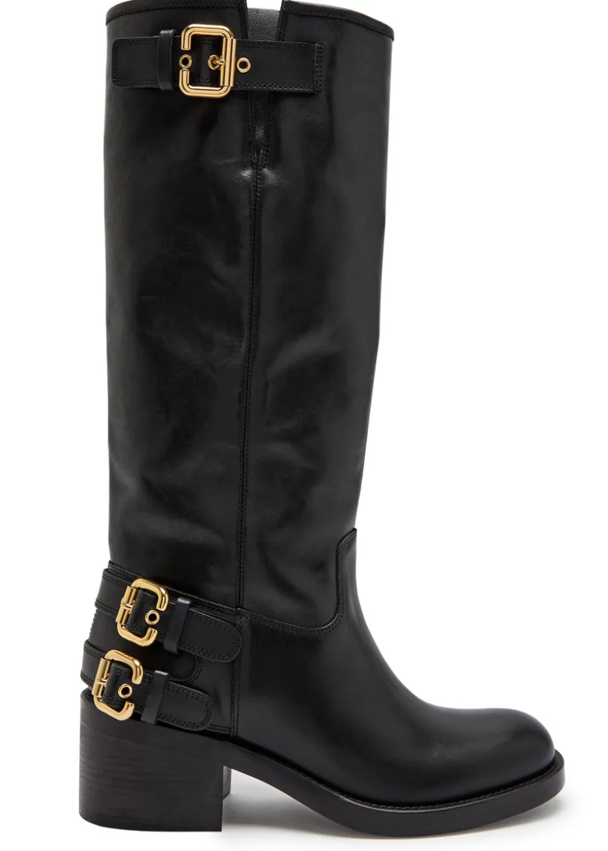 New Bikers 70 leather knee-high boots