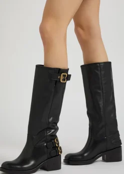 New Bikers 70 leather knee-high boots