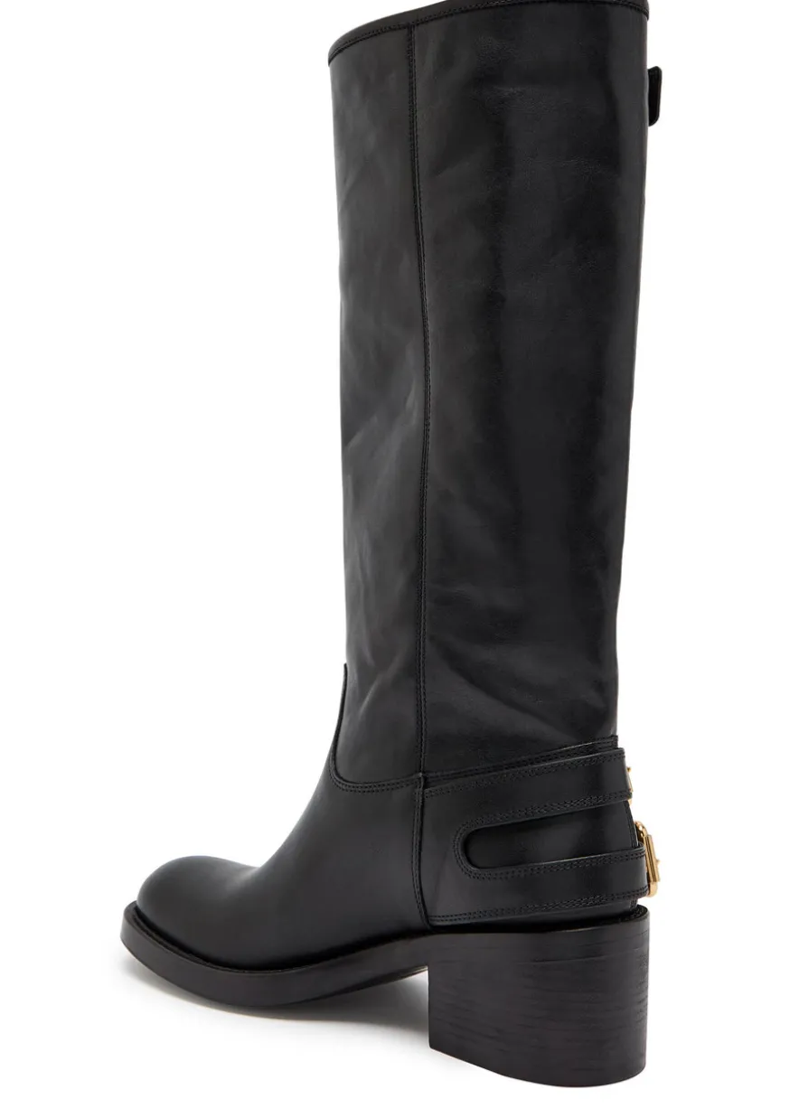 New Bikers 70 leather knee-high boots