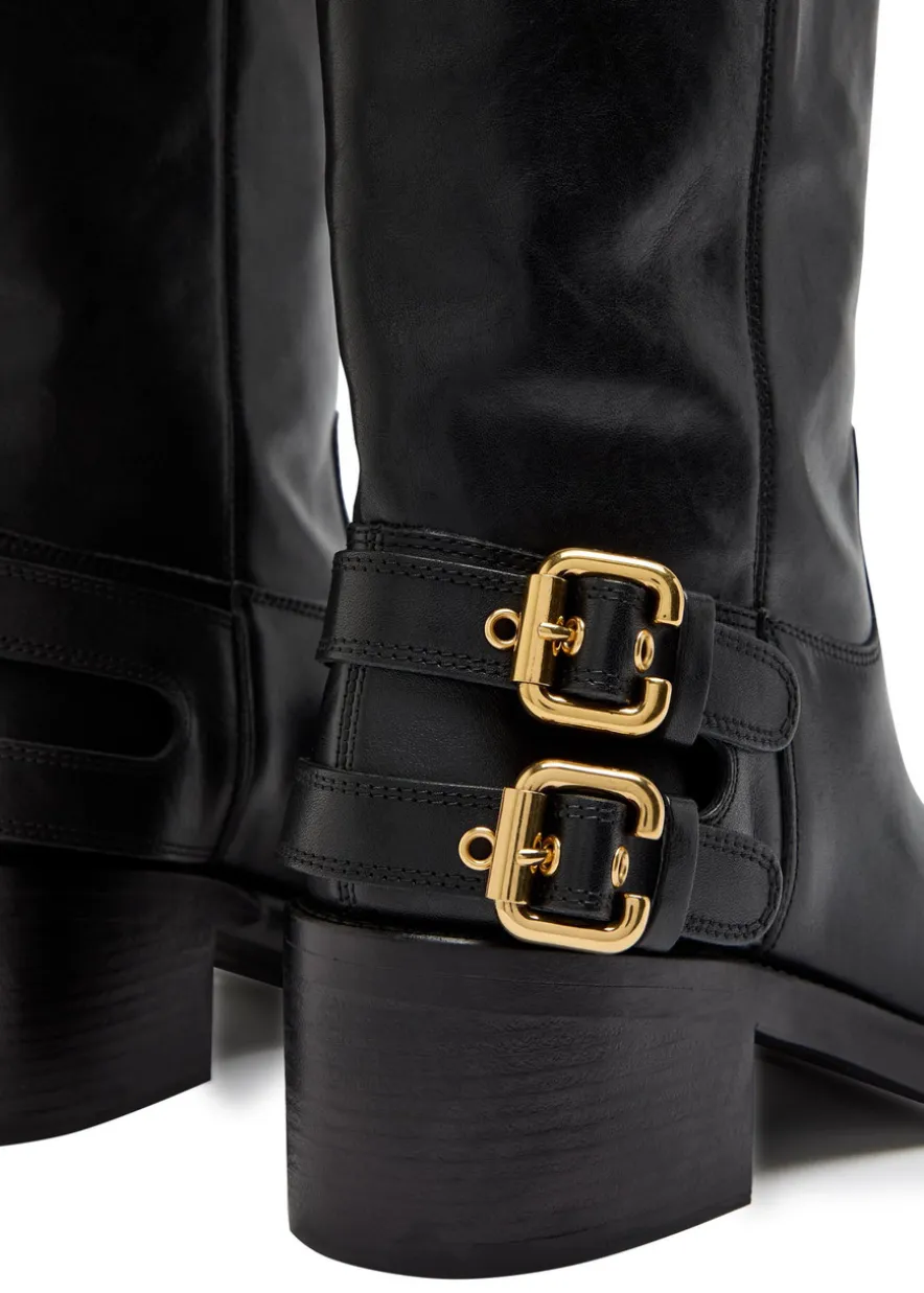 New Bikers 70 leather knee-high boots