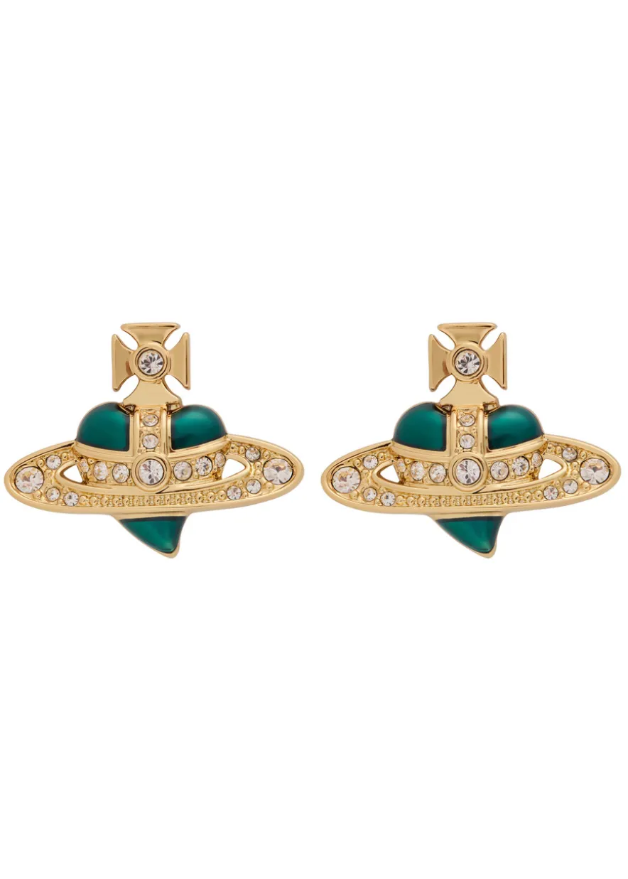 New Diamante Heart stud earrings