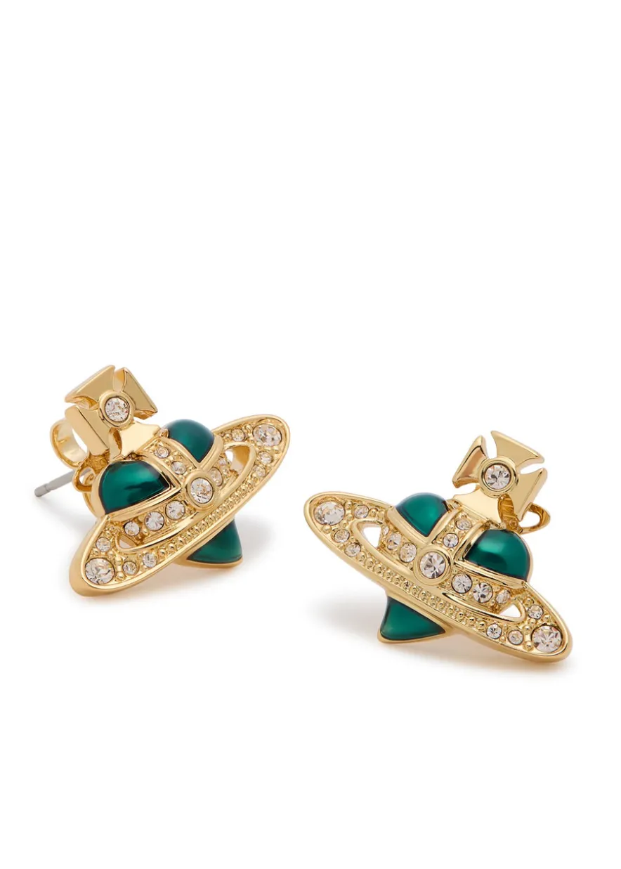 New Diamante Heart stud earrings