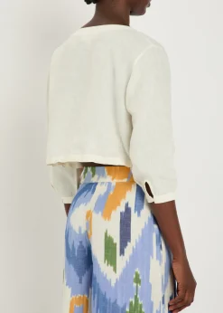 New Jinny cropped linen top