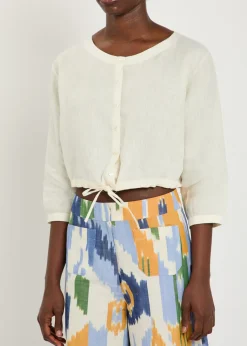 New Jinny cropped linen top