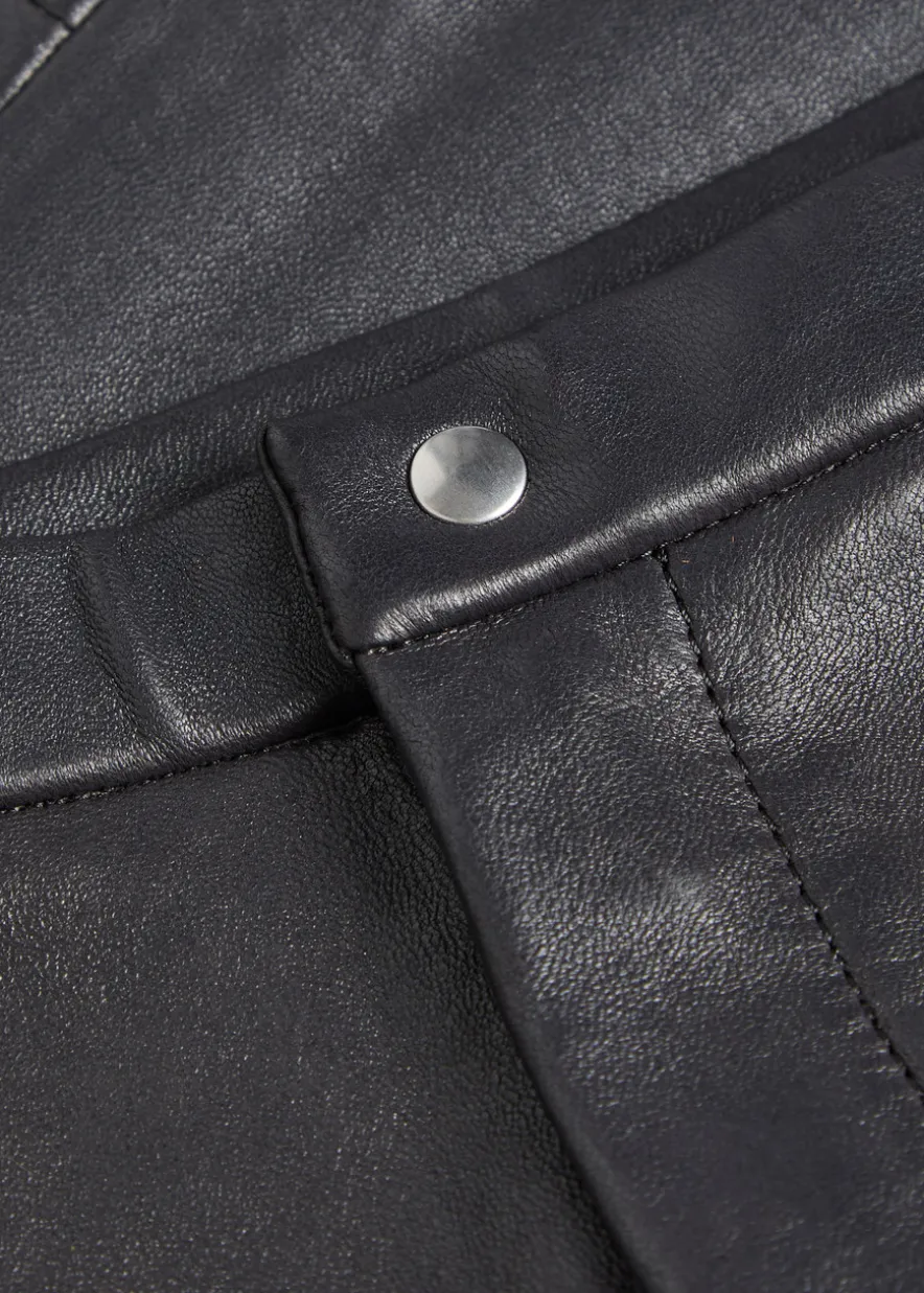 Newton slim leg leather trousers