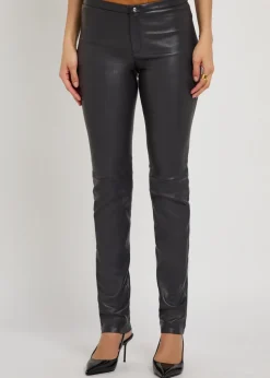 Newton slim leg leather trousers