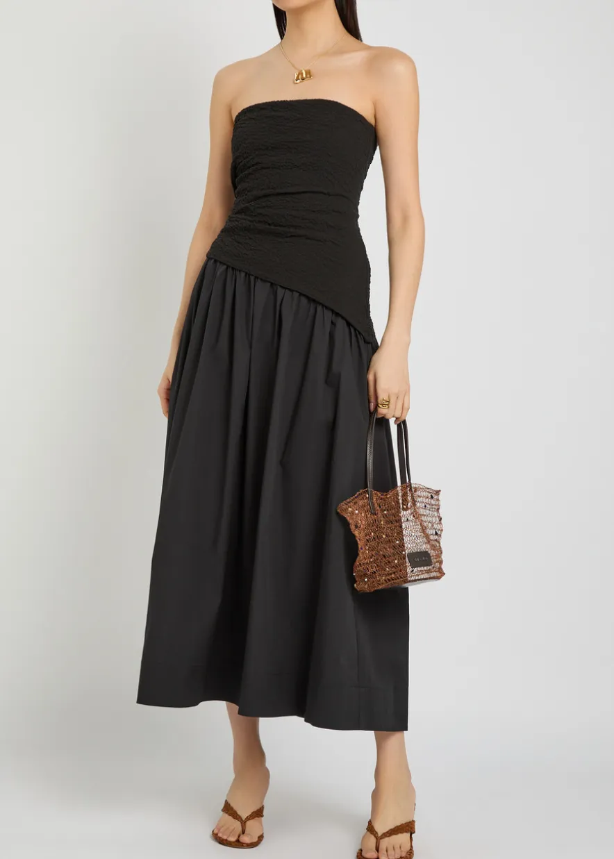 Nia strapless stretch-cotton midi dress